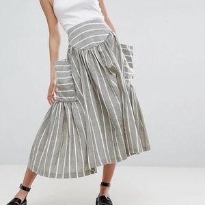 ASOS Midi Skirt with Oversized Pockets
